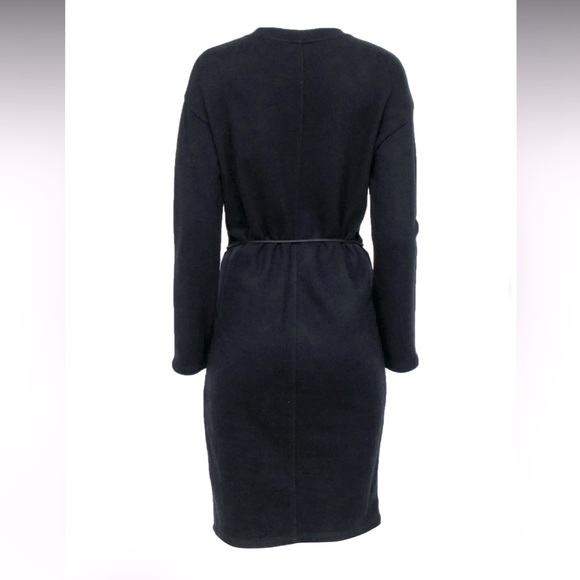 VINCE 100% Cotton Crew Neck Sweater Dress With Cord Tie Waist EUC - Picture 2 of 9